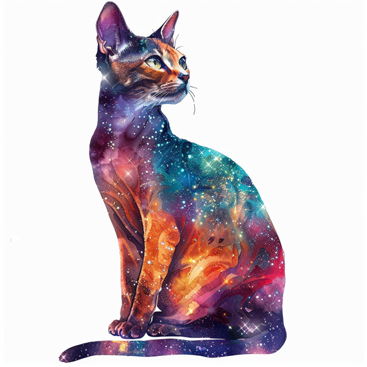 Abyssinian Cat astronaut majestic Expressive surreal Vinyl Decal Sticker for Car, Laptop, Tumbler and more # F021162-4" x 4"