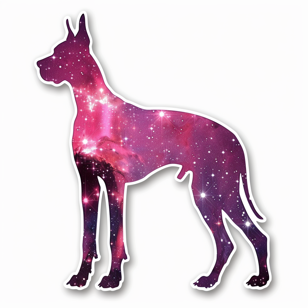 Adorable Great Dane Dog Expressive surreal Vinyl Decal Sticker for Car, Laptop, Tumbler and more # F017973