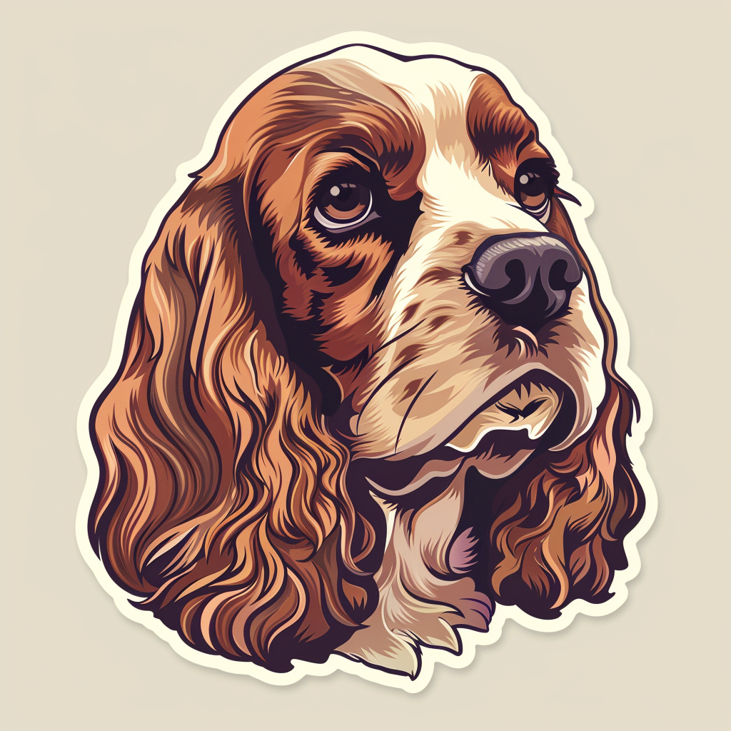 Sticker of a Cocker Spaniel Dog majestic Expressive surreal Vinyl Decal Sticker for Car, Laptop, Tumbler and more # F020176