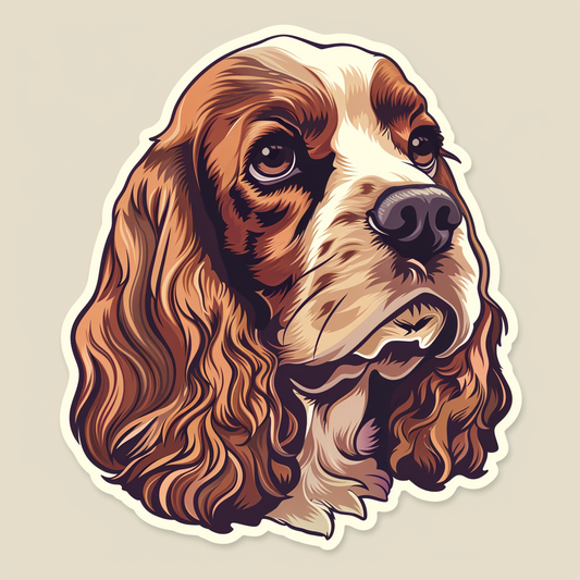 Sticker of a Cocker Spaniel Dog majestic Expressive surreal Vinyl Decal Sticker for Car, Laptop, Tumbler and more # F020176