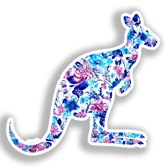 Kangaroo Vinyl Decal Sticker for Car, Laptop, Tumbler and more # A018500-4" x 4"