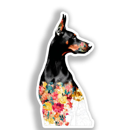 Doberman Pnscher Dog Vinyl Decal Sticker for Car, Laptop, Tumbler and more # A019716-4" x 4"