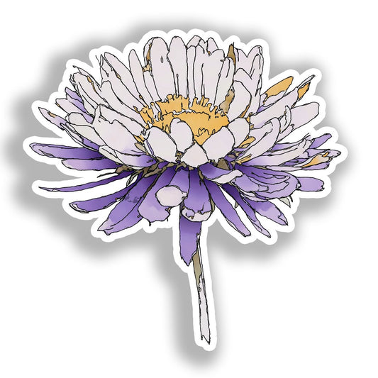 Aster Flower Vinyl Decal Sticker for Car, Laptop, Tumbler and more # A018750-4" x 4"