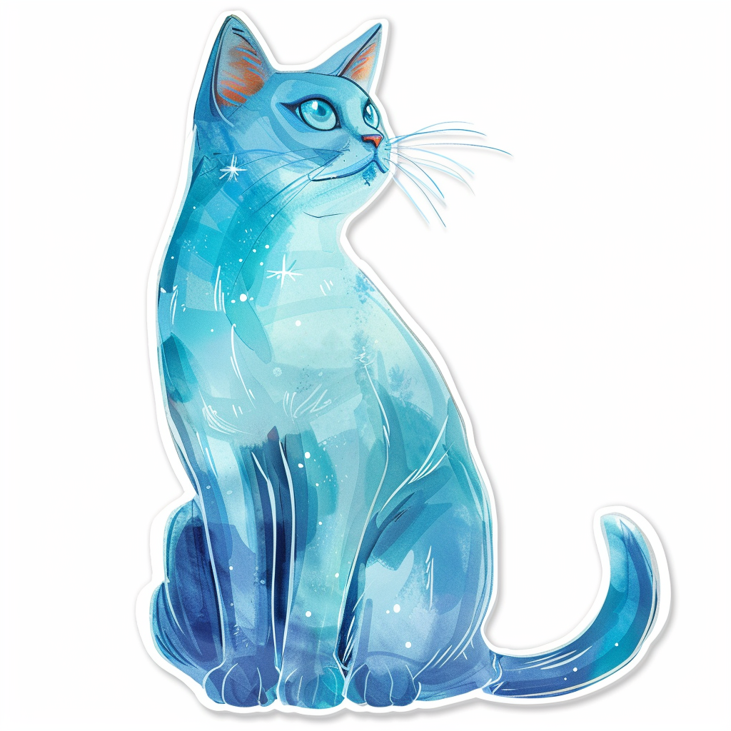 Russian Blue cat Vinyl Decal Sticker for Car, Laptop, Tumbler and more # F07675