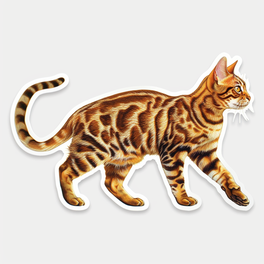 Bengal cat Vinyl Decal Sticker for Car, Laptop, Tumbler and more # F07843
