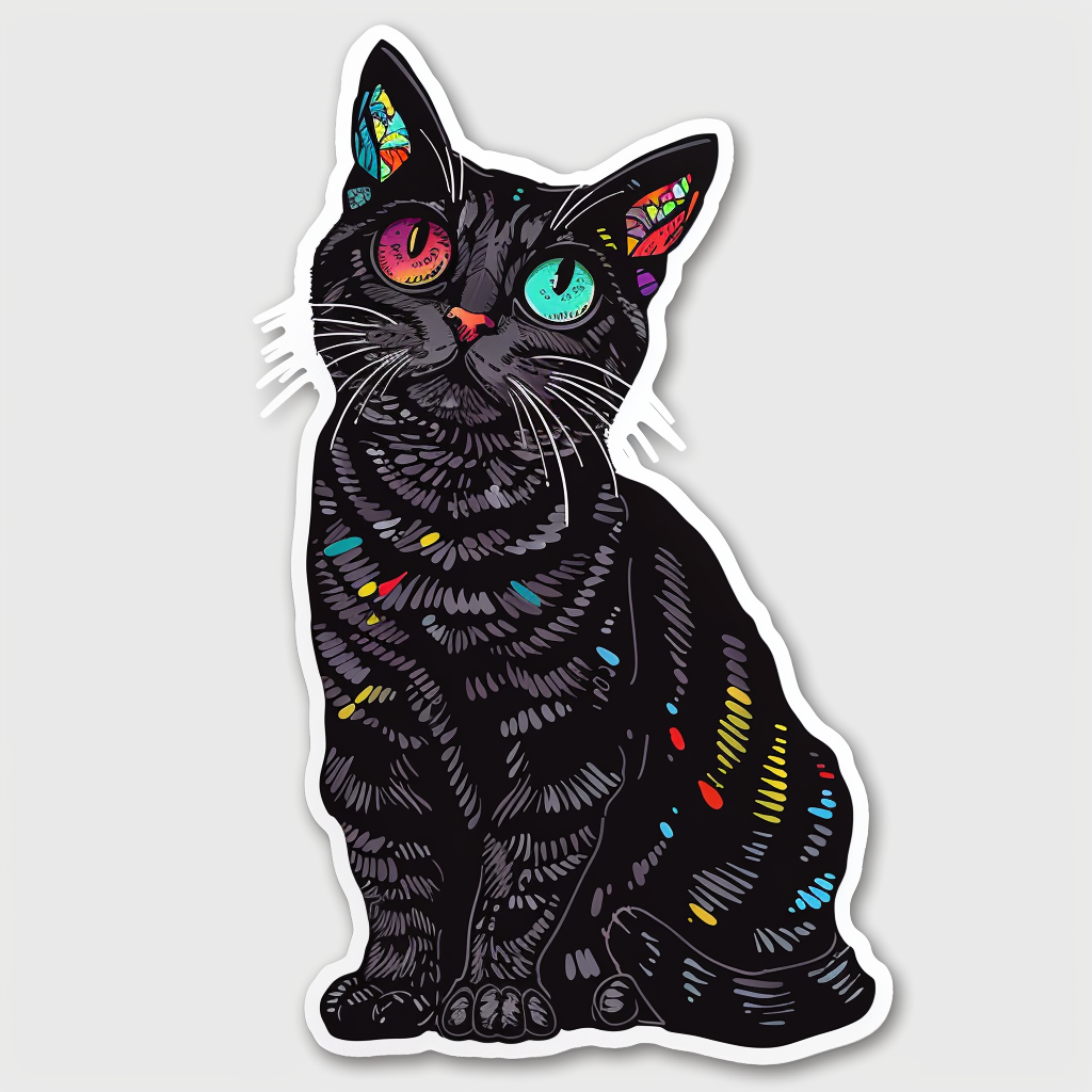 American Shorthair Cat majestic Expressive surreal Vinyl Decal Sticker for Car, Laptop, Tumbler and more # F018660