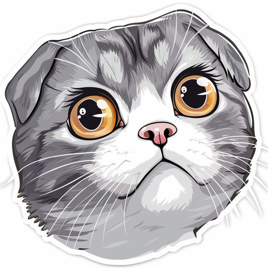 Scottish Fold cat Vinyl Decal Sticker for Car, Laptop, Tumbler and more # F07756