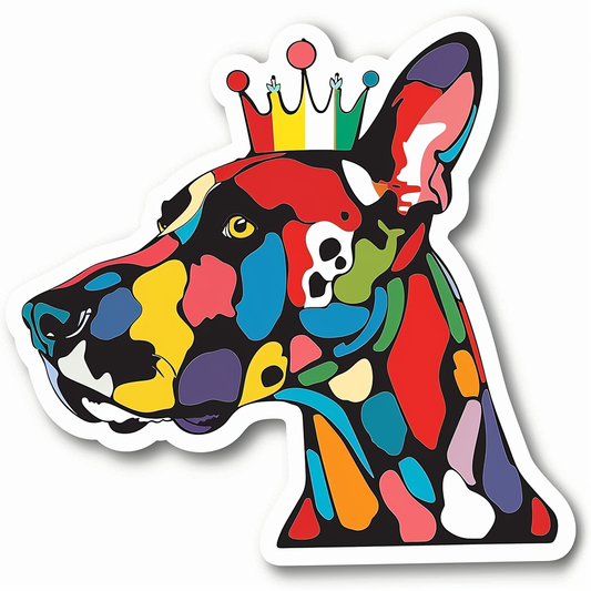 Great Dane Dog crowned majestic Expressive surreal Vinyl Decal Sticker for Car, Laptop, Tumbler and more # F017821