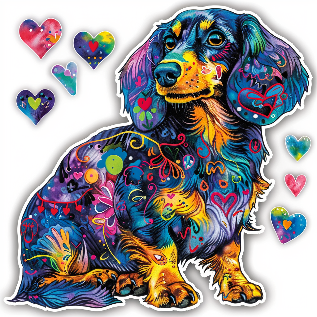 Dachshund Dog Heartcore Vinyl Decal Sticker for Car, Laptop, Tumbler and more # F012812