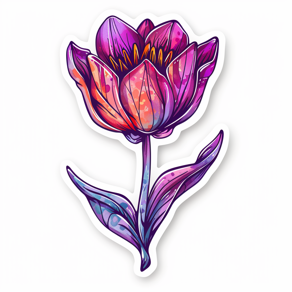 Sticker of a Tulip flower Vinyl Decal Sticker for Car, Laptop, Tumbler and more # F023397
