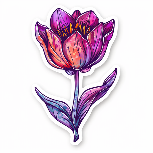 Sticker of a Tulip flower Vinyl Decal Sticker for Car, Laptop, Tumbler and more # F023397
