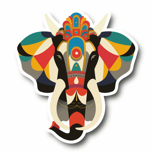 Elephant Expressive surreal Vinyl Decal Sticker for Car, Laptop, Tumbler and more # F022294-4" x 4"