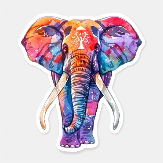 Elephant Expressive surreal Vinyl Decal Sticker for Car, Laptop, Tumbler and more # F022323-4" x 4"