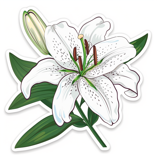 Lily flower majestic Expressive surreal Vinyl Decal Sticker for Car, Laptop, Tumbler and more # F023218