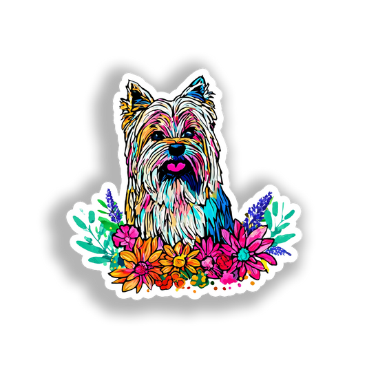 Yorkshire Terrier Dog Vinyl Decal Sticker for Car, Laptop, Tumbler and more # A017229-4" x 4"