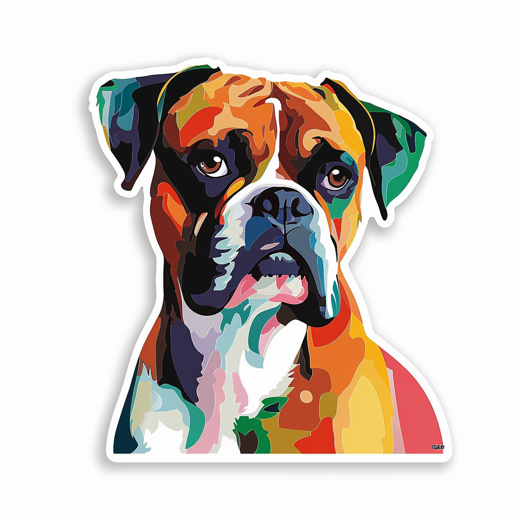 Boxer DogWhite  Vinyl Decal Sticker for Car, Laptop, Tumbler and more # F07306