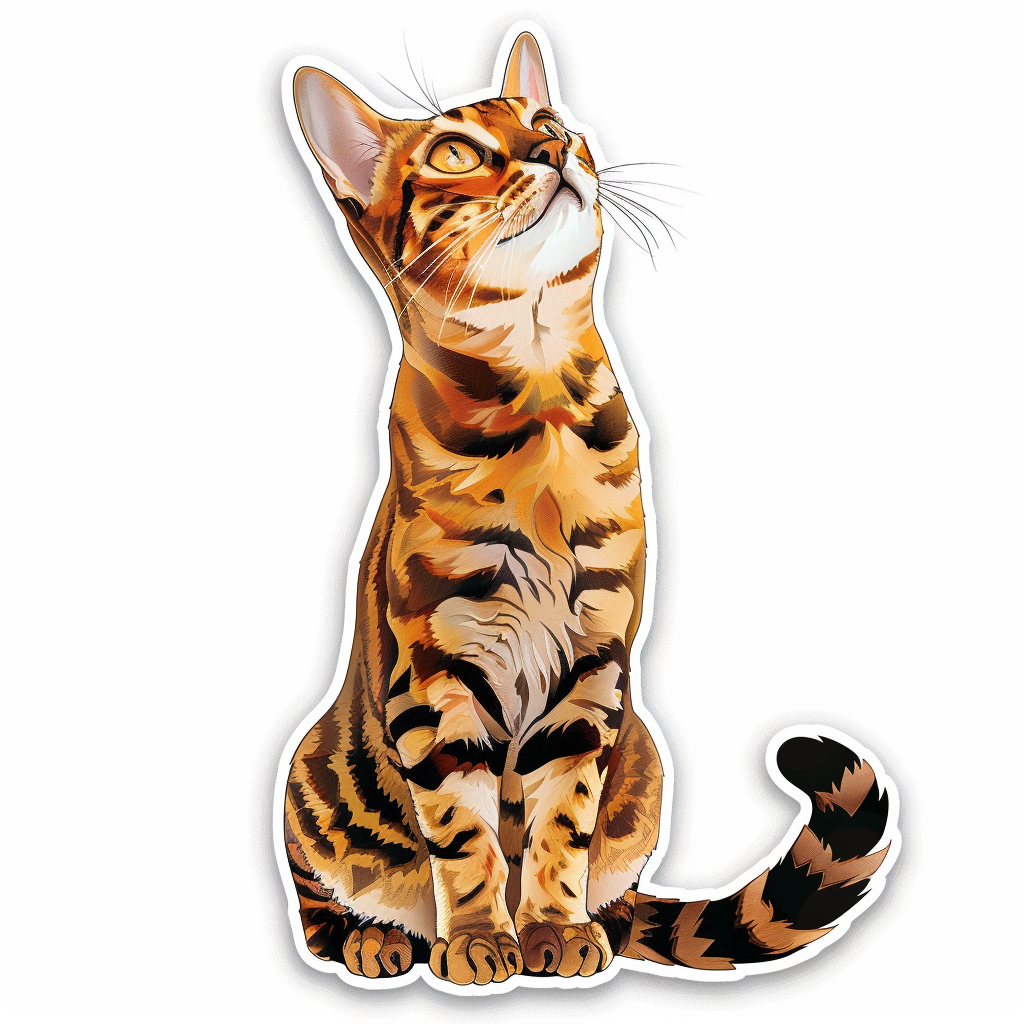 Bengal cat Vinyl Decal Sticker for Car, Laptop, Tumbler and more # F08025