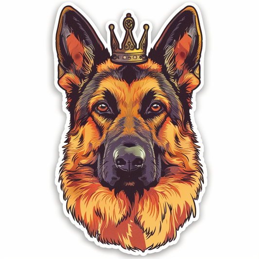 German Shepherd Dog crowned Vinyl Decal Sticker for Car, Laptop, Tumbler and more # F011443
