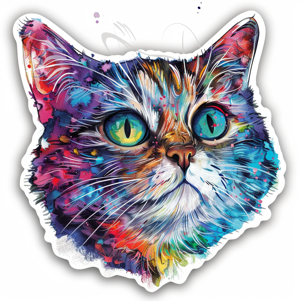 American Shorthair Cat majestic Expressive surreal Vinyl Decal Sticker for Car, Laptop, Tumbler and more # F018810