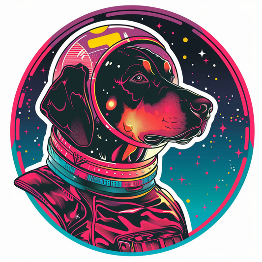 Sticker of a Cute and Adorable Doberman Pinscher Expressive surreal Vinyl Decal Sticker for Car, Laptop, Tumbler and more # F019275