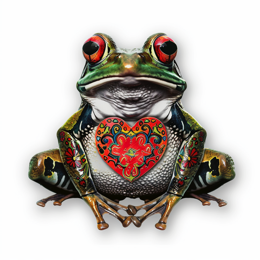 Sticker of a Frog majestic Expressive surreal Vinyl Decal Sticker for Car, Laptop, Tumbler and more # F016651
