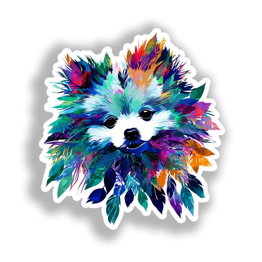 Pomeranian Dog Vinyl Decal Sticker for Car, Laptop, Tumbler and more # A017342-4" x 4"