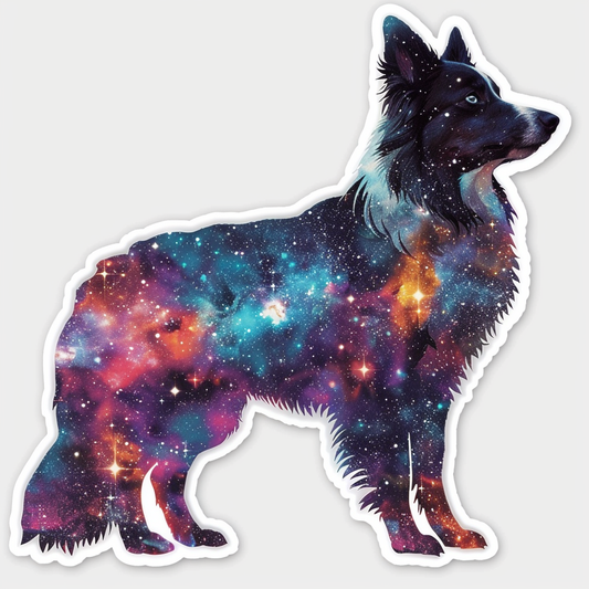 Border Collie Dog majestic Expressive surreal Vinyl Decal Sticker for Car, Laptop, Tumbler and more # F021844-4" x 4"