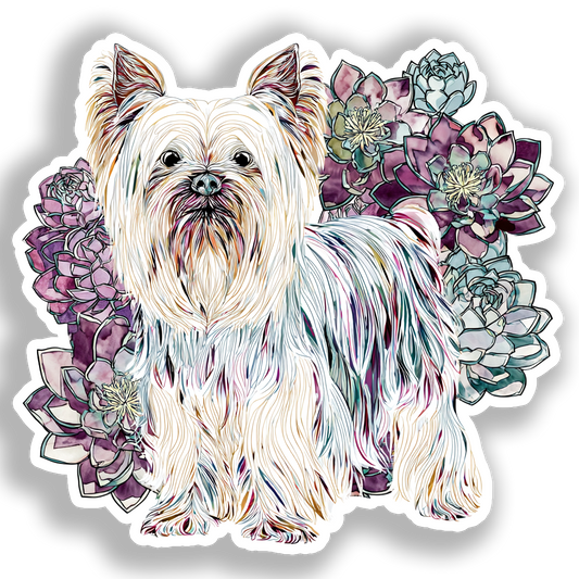 Yorkshire Terrier Dog Vinyl Decal Sticker for Car, Laptop, Tumbler and more # A017216-4" x 4"