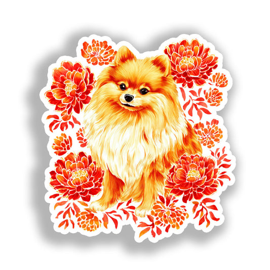 Pomeranian Dog Vinyl Decal Sticker for Car, Laptop, Tumbler and more # A017283-4" x 4"