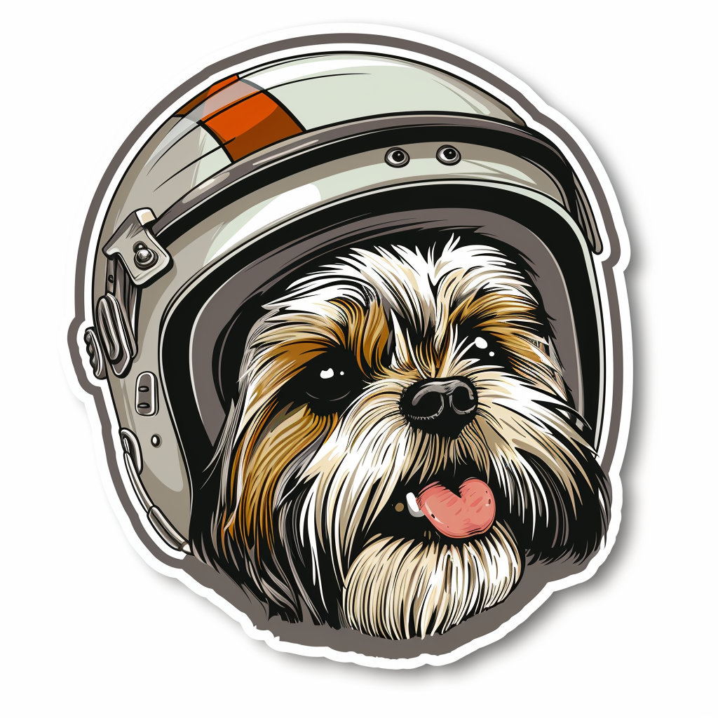 Adorable Shih Tzu Dog Expressive surreal Vinyl Decal Sticker for Car, Laptop, Tumbler and more # F018136