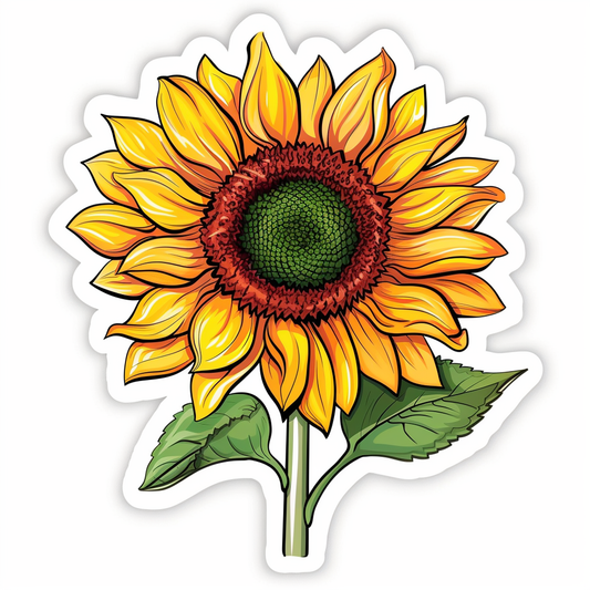 Sunflower  Vinyl Decal Sticker for Car, Laptop, Tumbler and more # F023369