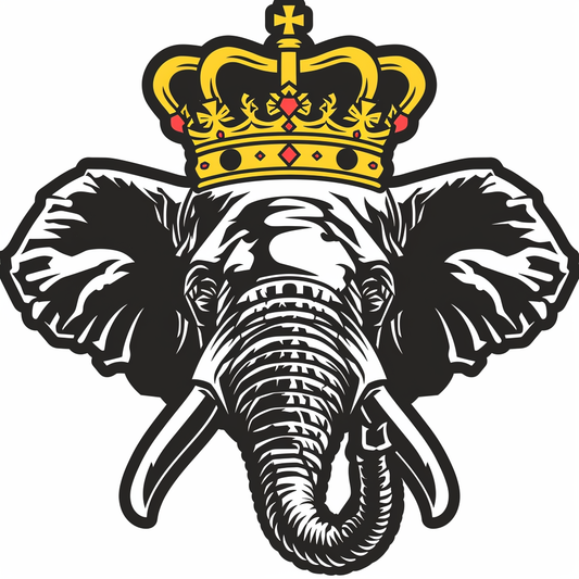 Elephant Expressive surreal Vinyl Decal Sticker for Car, Laptop, Tumbler and more # F022342-4" x 4"