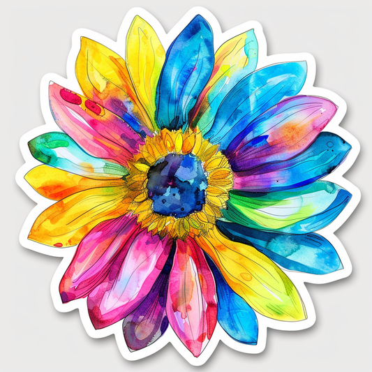 Sunflower flower majestic Expressive surreal Vinyl Decal Sticker for Car, Laptop, Tumbler and more # F023088