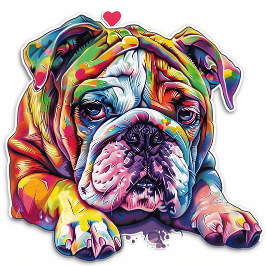 Bulldog Dog majestic Expressive surreal Vinyl Decal Sticker for Car, Laptop, Tumbler and more # F017632