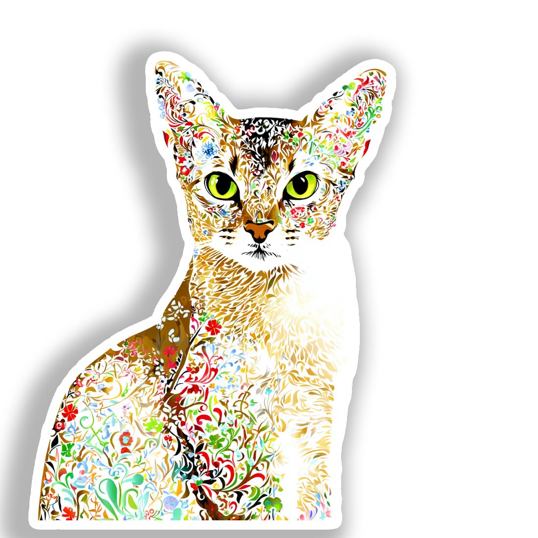 Abyssian Cat Vinyl Decal Sticker for Car, Laptop, Tumbler and more # A018841-4" x 4"