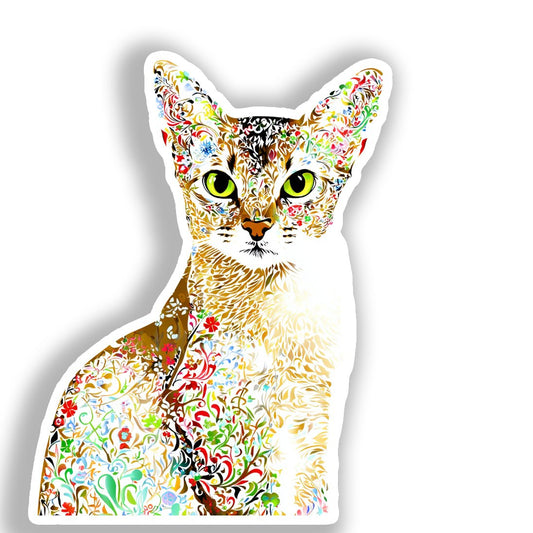 Abyssian Cat Vinyl Decal Sticker for Car, Laptop, Tumbler and more # A018841-4" x 4"
