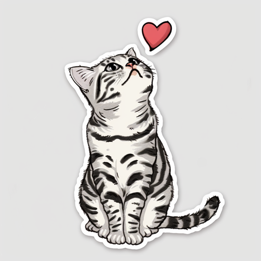 American Shorthair Cat majestic Expressive surreal Vinyl Decal Sticker for Car, Laptop, Tumbler and more # F018706