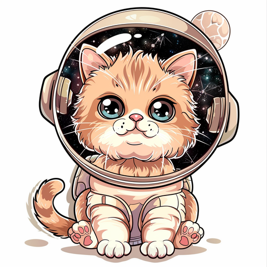 Sticker of a Cute and Adorable Persian Cat Space Expressive surreal Vinyl Decal Sticker for Car, Laptop, Tumbler and more # F016444