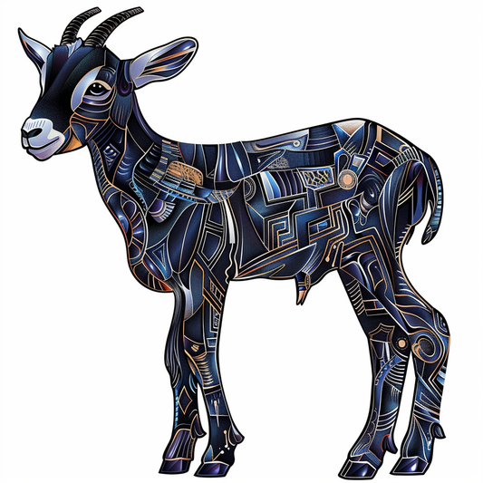 Goat cyber punk majestic Expressive surreal Vinyl Decal Sticker for Car, Laptop, Tumbler and more # F020606-4" x 4"