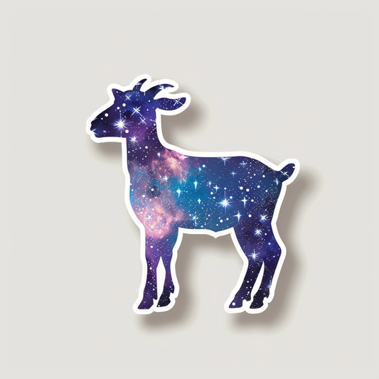 Goat majestic Expressive surreal Vinyl Decal Sticker for Car, Laptop, Tumbler and more # F020671-4" x 4"