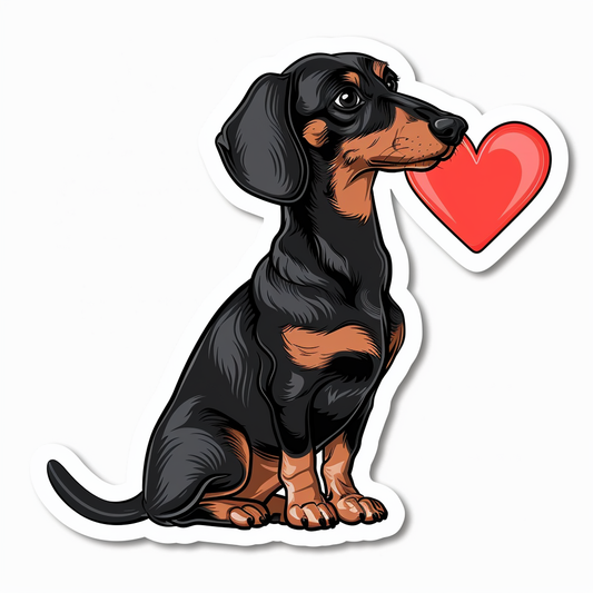 Dachshund Dog Heartcore Vinyl Decal Sticker for Car, Laptop, Tumbler and more # F012749