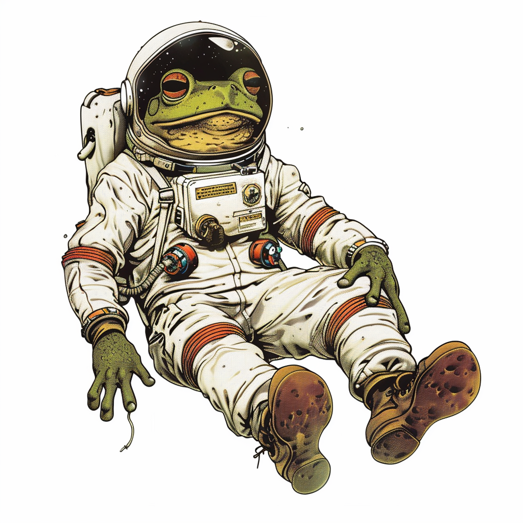 Sticker of a Frog astronaut majestic Expressive surreal Vinyl Decal Sticker for Car, Laptop, Tumbler and more # F016789