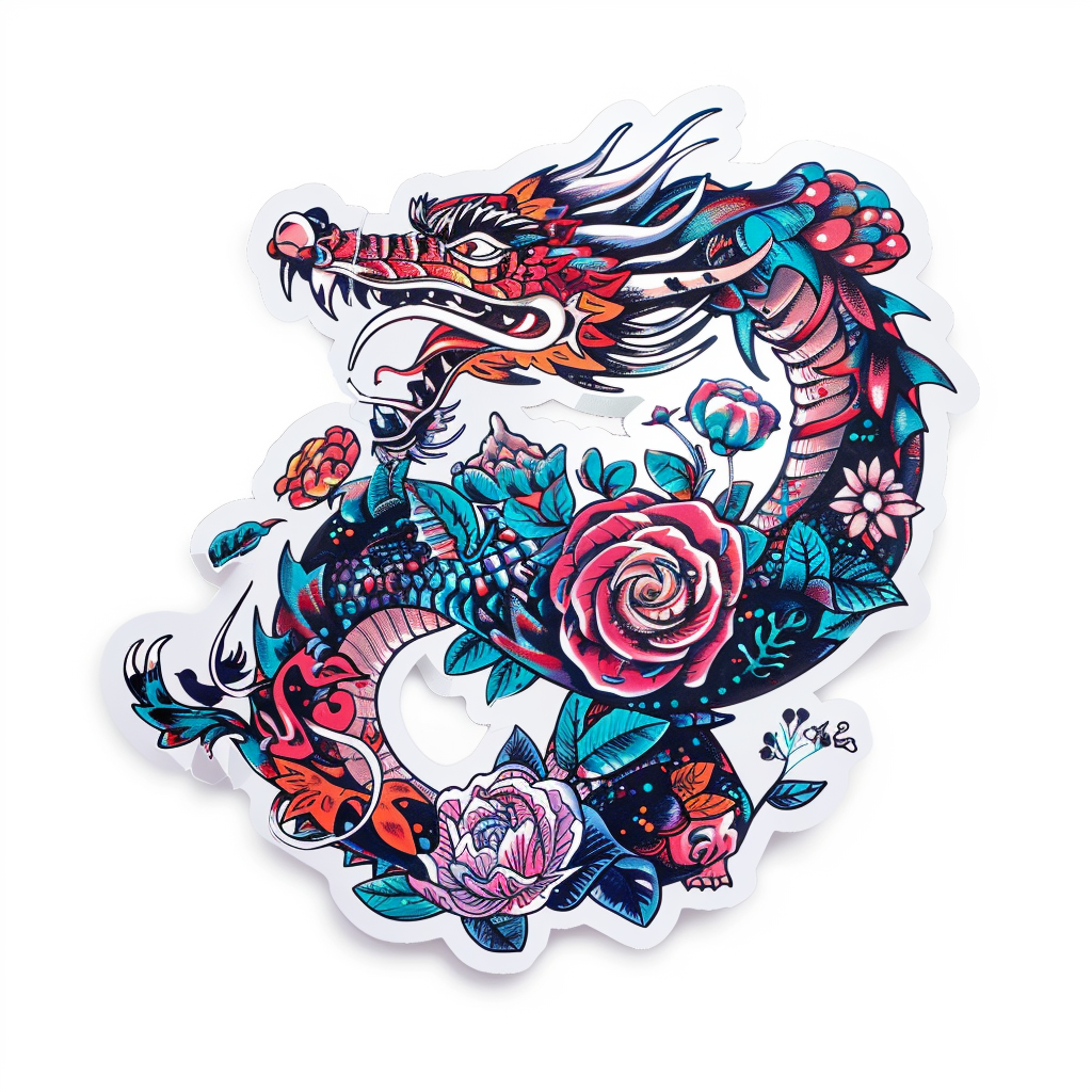 Sticker of a Dragon majestic Expressive surreal Vinyl Decal Sticker for Car, Laptop, Tumbler and more # F019145