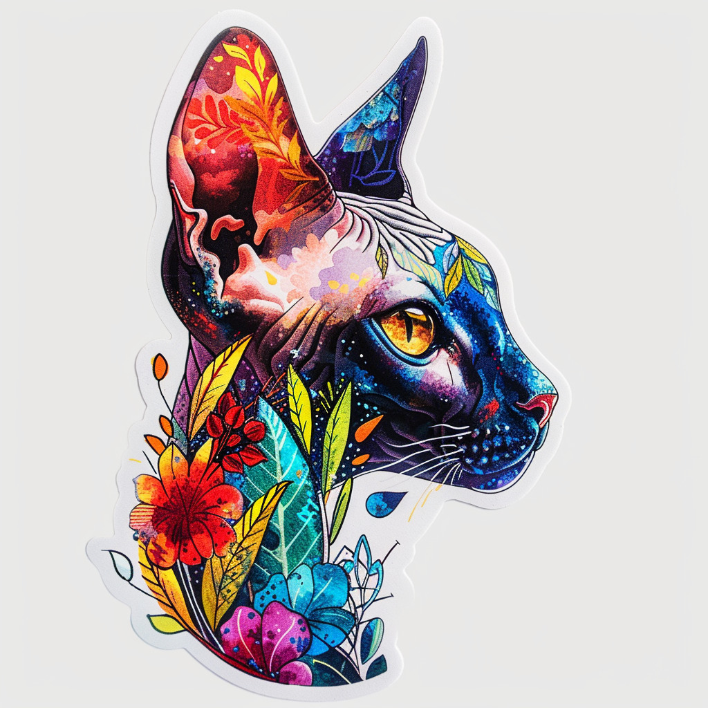 Sphynx Cat Vinyl Decal Sticker for Car, Laptop, Tumbler and more # F010112