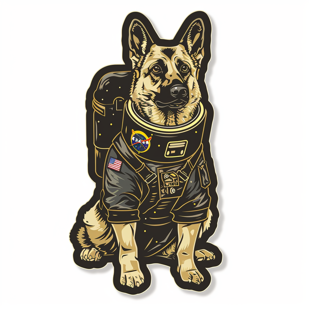 German Shepherd Dog astronaut Vinyl Decal Sticker for Car, Laptop, Tumbler and more # F011725