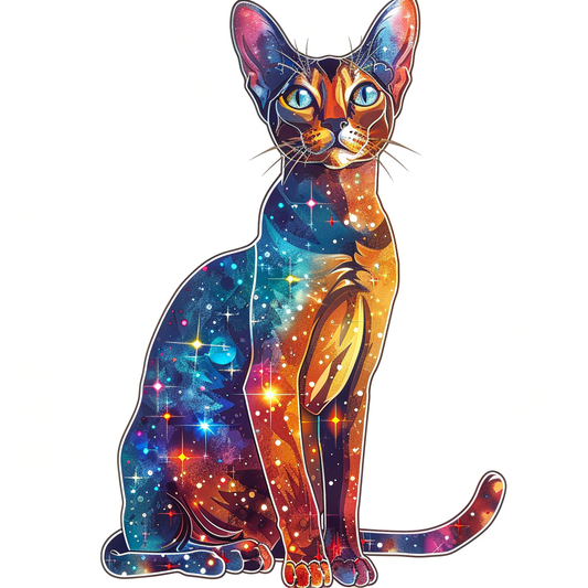Abyssinian Cat astronaut majestic Expressive surreal Vinyl Decal Sticker for Car, Laptop, Tumbler and more # F021205-4" x 4"