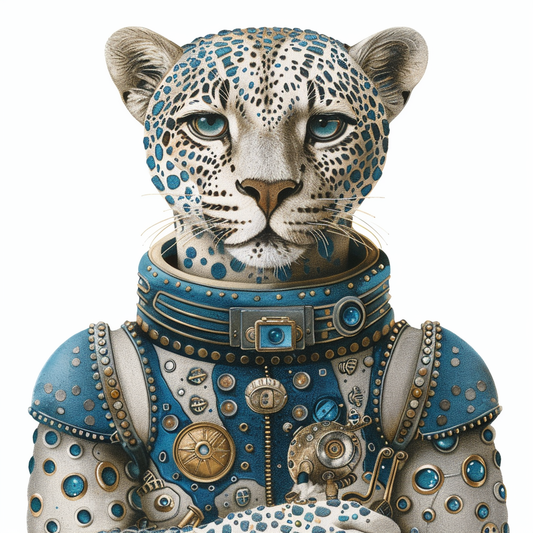 Leopard majestic Expressive surreal Vinyl Decal Sticker for Car, Laptop, Tumbler and more # F022463