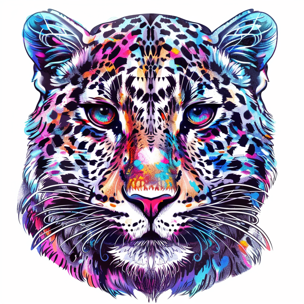 Leopard majestic Expressive surreal Vinyl Decal Sticker for Car, Laptop, Tumbler and more # F022419