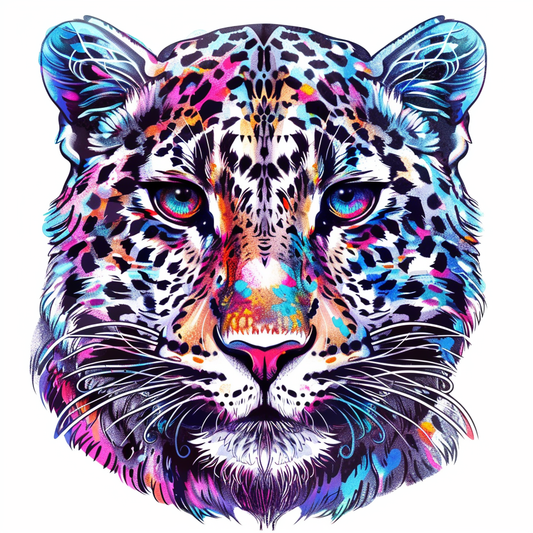 Leopard majestic Expressive surreal Vinyl Decal Sticker for Car, Laptop, Tumbler and more # F022419