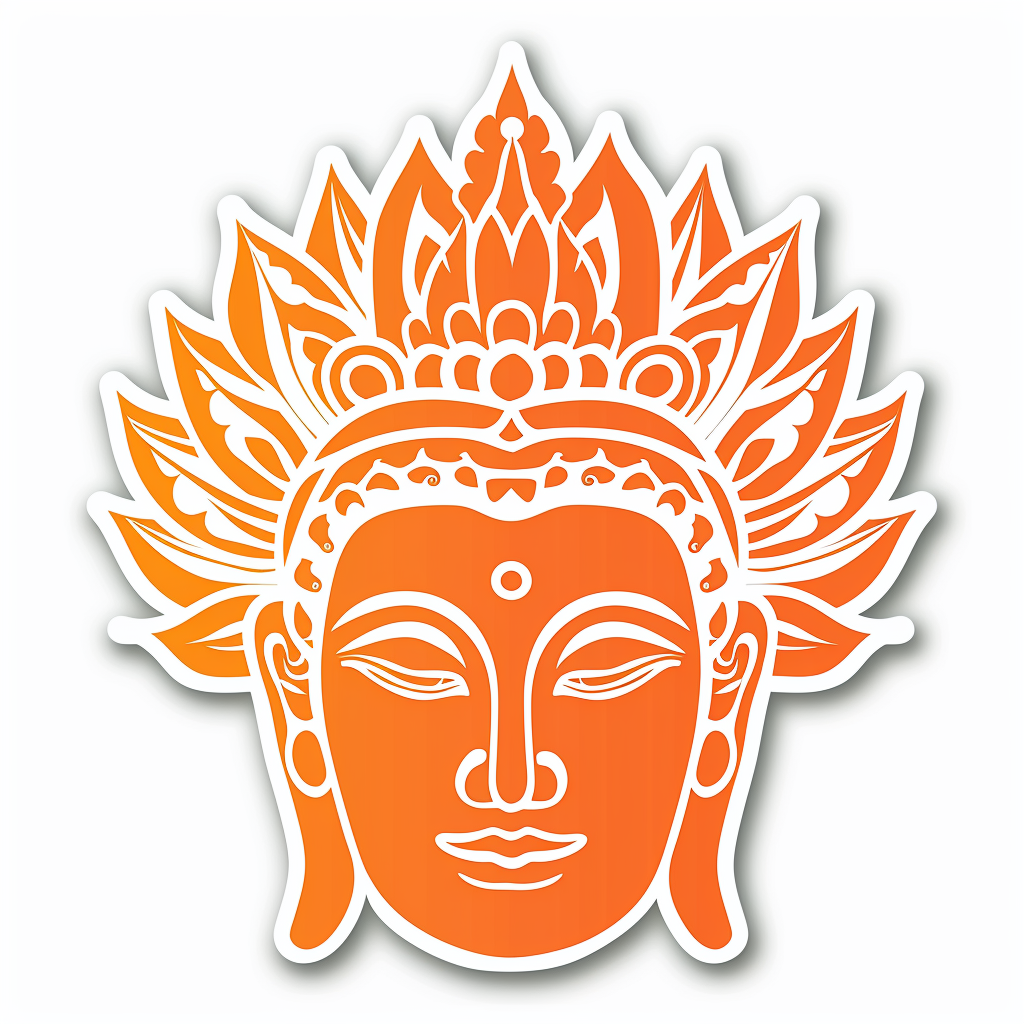 Buddha cartoon majestic Expressive surreal Vinyl Decal Sticker for Car, Laptop, Tumbler and more # F017010
